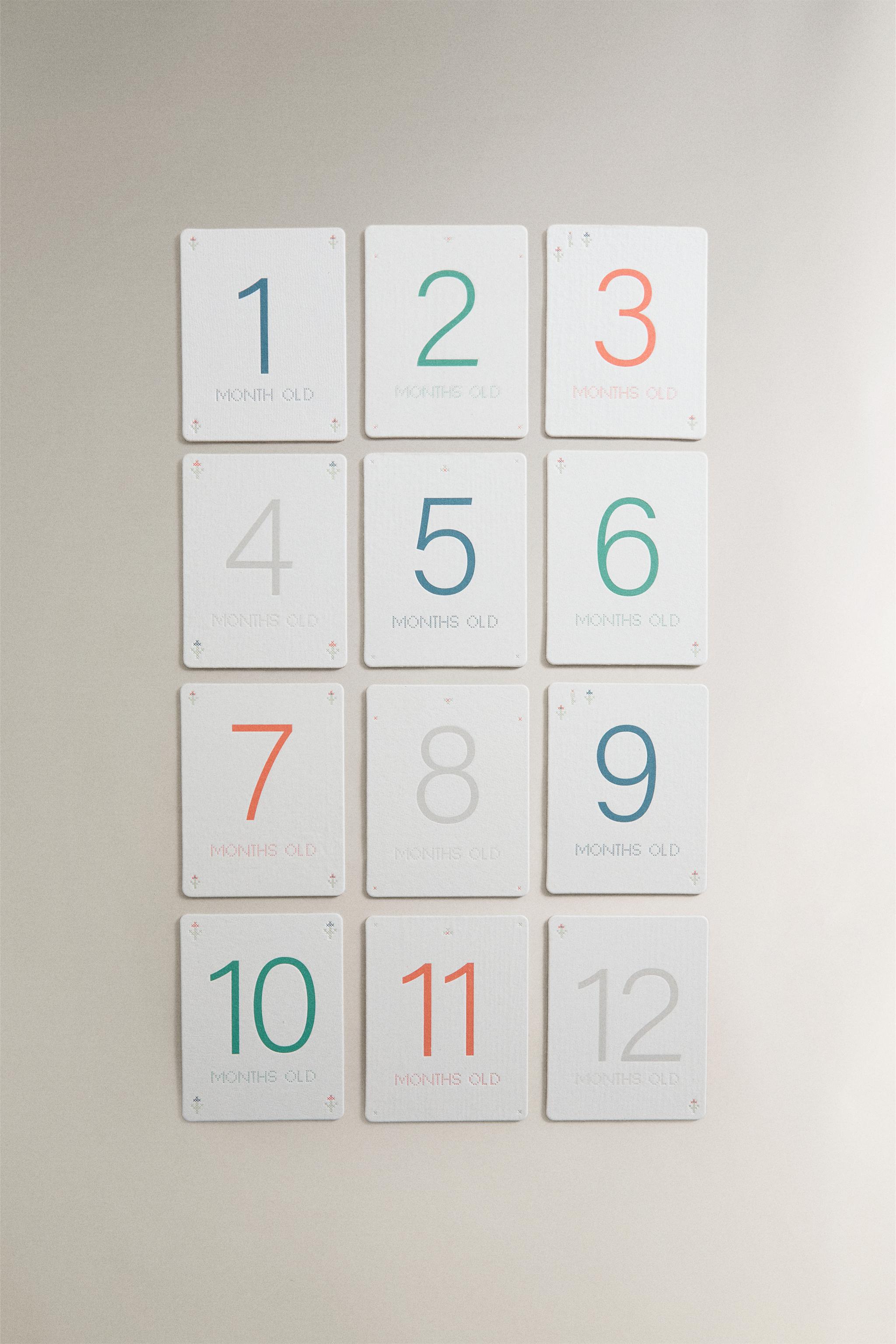 KIT CARTES MENSUELLES BÉBÉ – 12 CARTES FLEURS